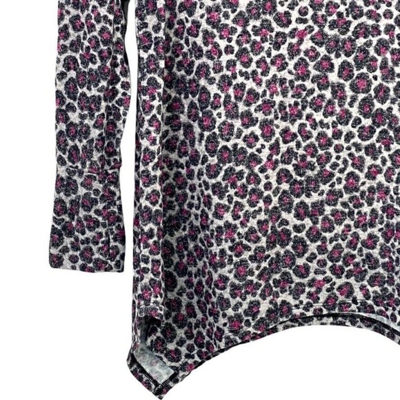 Soft & Cozy Company Leopard Top Sweater Size S Cowl Neck Long Sleeve - Picture 2 of 8